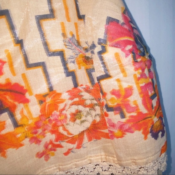 Free People Metallic Floral Mini Dress Size 6 S - Picture 6 of 9